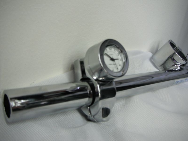 Reloj para manillar de moto con esfera blanca