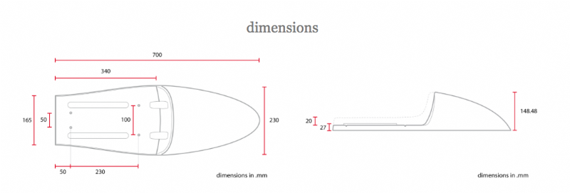 Medidas Silln, asiento para motos Cafe Racer Marrn