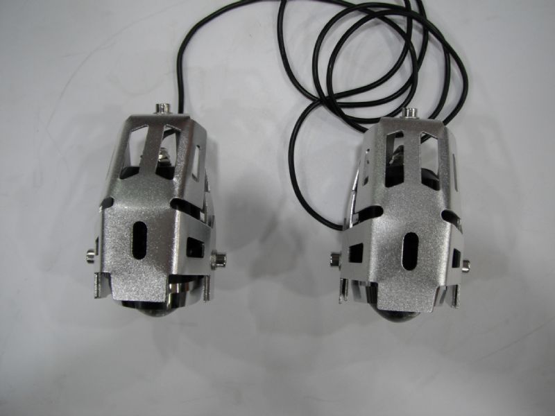 Faro de leds de largo alcance para motos Trail, _Touring mod. Tirs en color Plata