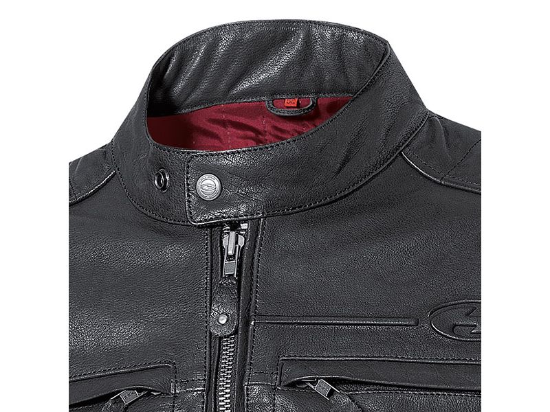 Cuewllo de la Chaqueta Bobber Style para moto Vintage o clsica NEGRA