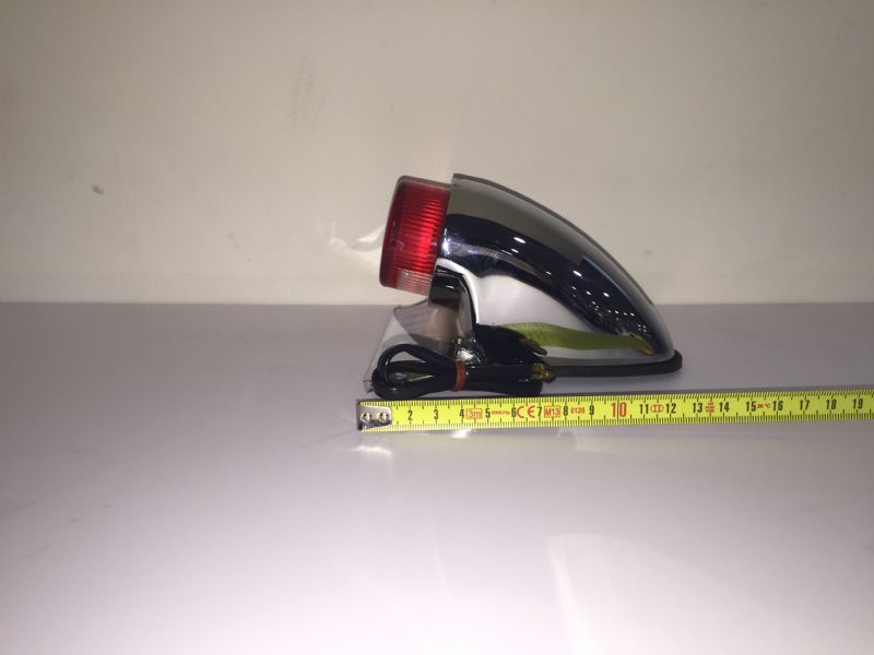 Piloto trasero Replica / Sparto cromado con soporte de matrcula.