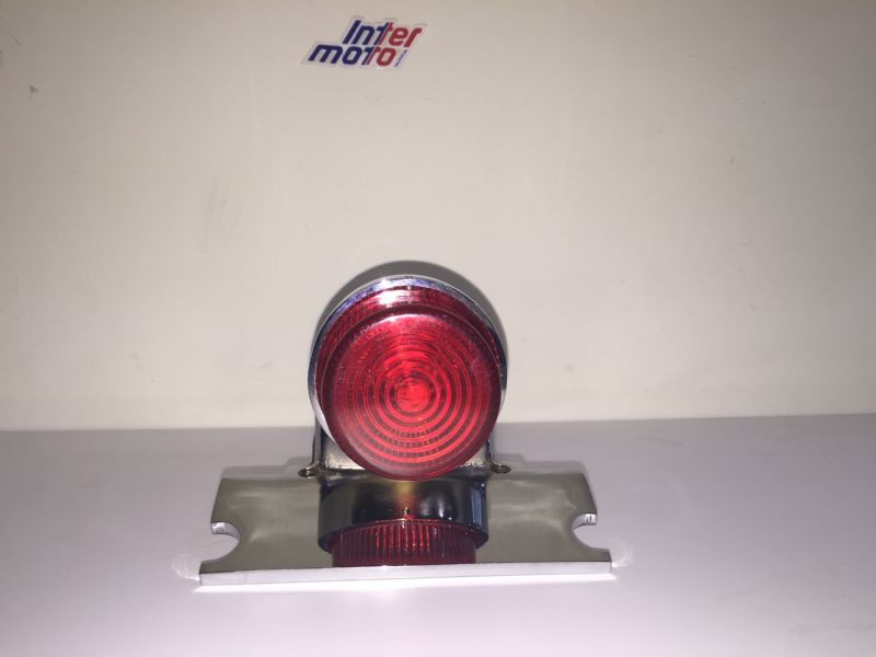 Piloto trasero Replica / Sparto cromado con soporte de matrcula.