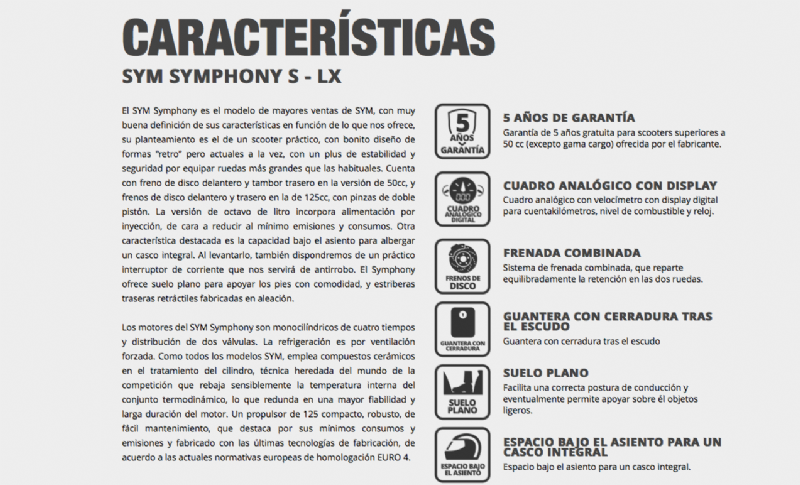 SYM Symphony 125cc / 50cc