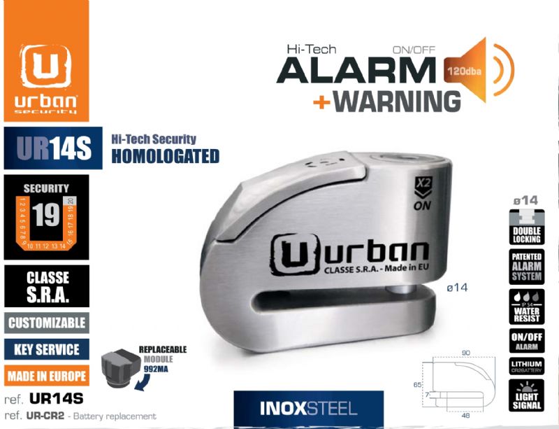 ANTIRROBO URBAN SECURITY UR14S CON ALARMA