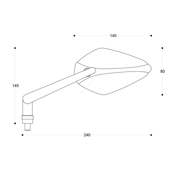 MEDIDAS Retrovisores Barracuda X-versin Alux homologados en NEGRO