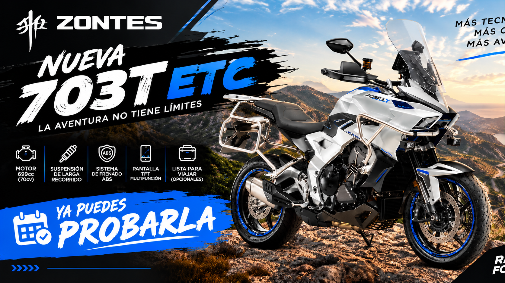 Reserva tu Zontes 703T aqu� en intermoto. 2 Colores Negro o gris