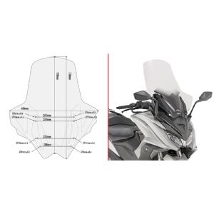 Parabrisas especfico transparente 70 x 66 cms Kymco AK550