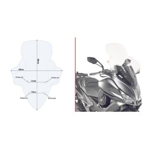 Parabrisas especfico transparente con spoiler, 85 x 63 cms Kymco Xciting 400 S